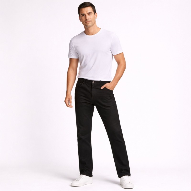 ⁦بنطلون جينز رجالي لون اسود⁩ - الصورة ⁦1⁩