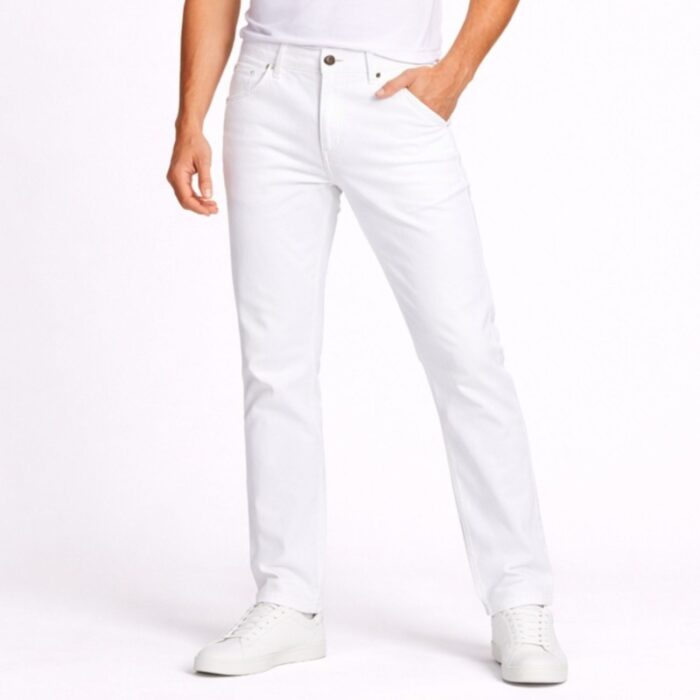 ⁦بنطلون جينز رجالي لون ابيض⁩ - الصورة ⁦2⁩