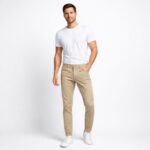 بنطلون جينز رجالي لون بيج فاتح