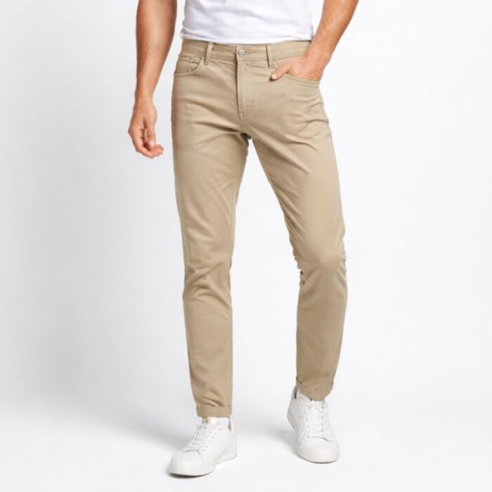 ⁦بنطلون جينز رجالي لون بيج فاتح⁩ - الصورة ⁦2⁩