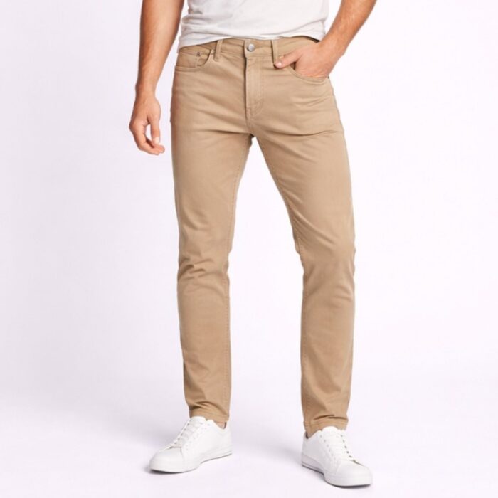 ⁦بنطلون جينز رجالي لون بيج⁩ - الصورة ⁦2⁩
