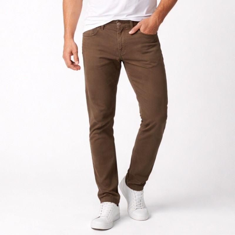 ⁦بنطلون كتان رجالي لون بيج⁩ - الصورة ⁦1⁩