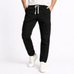 بنطلون كتان رجالي لون اسود