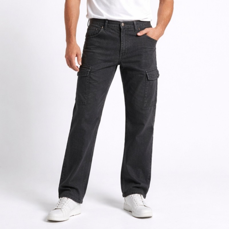 ⁦بنطلون جينز رجالي لون اسود⁩ - الصورة ⁦1⁩