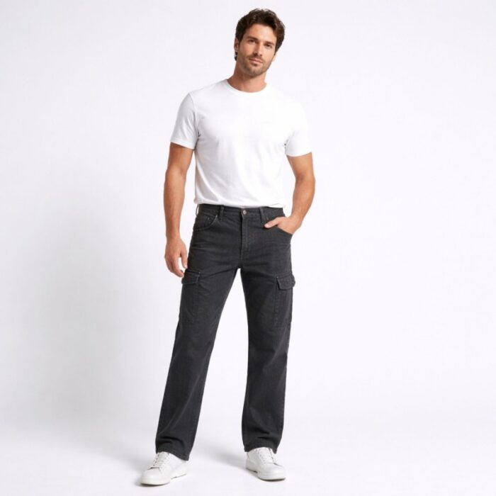 ⁦بنطلون جينز رجالي لون اسود⁩ - الصورة ⁦2⁩