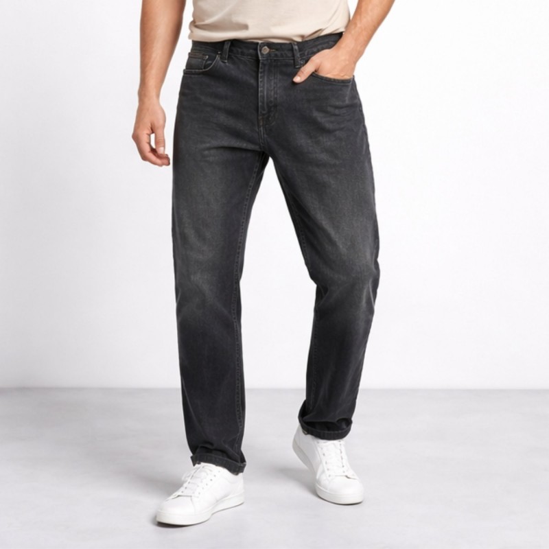 ⁦بنطلون جينز رجالي لون ازرق غامق⁩ - الصورة ⁦1⁩