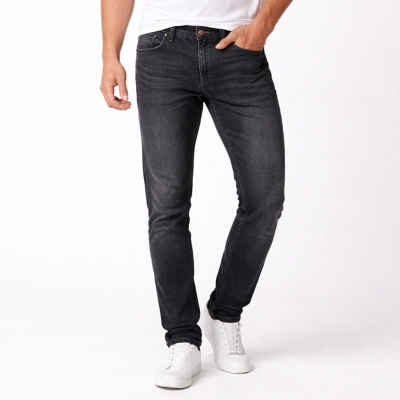 ⁦بنطلون جينز رجالي لون اسود⁩ - الصورة ⁦1⁩