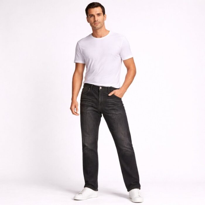 ⁦بنطلون جينز رجالي لون اسود⁩ - الصورة ⁦2⁩