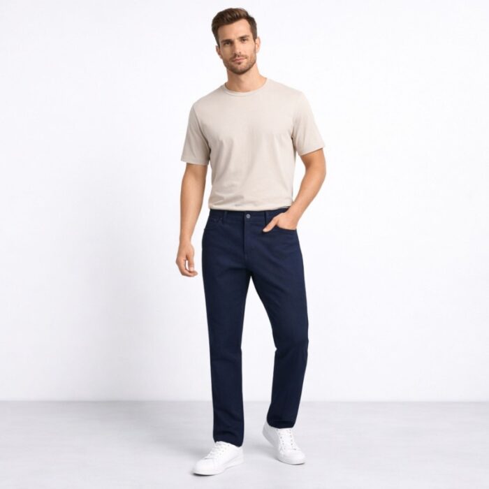 ⁦بنطلون لايكرا رجالي لون كحلي⁩ - الصورة ⁦2⁩