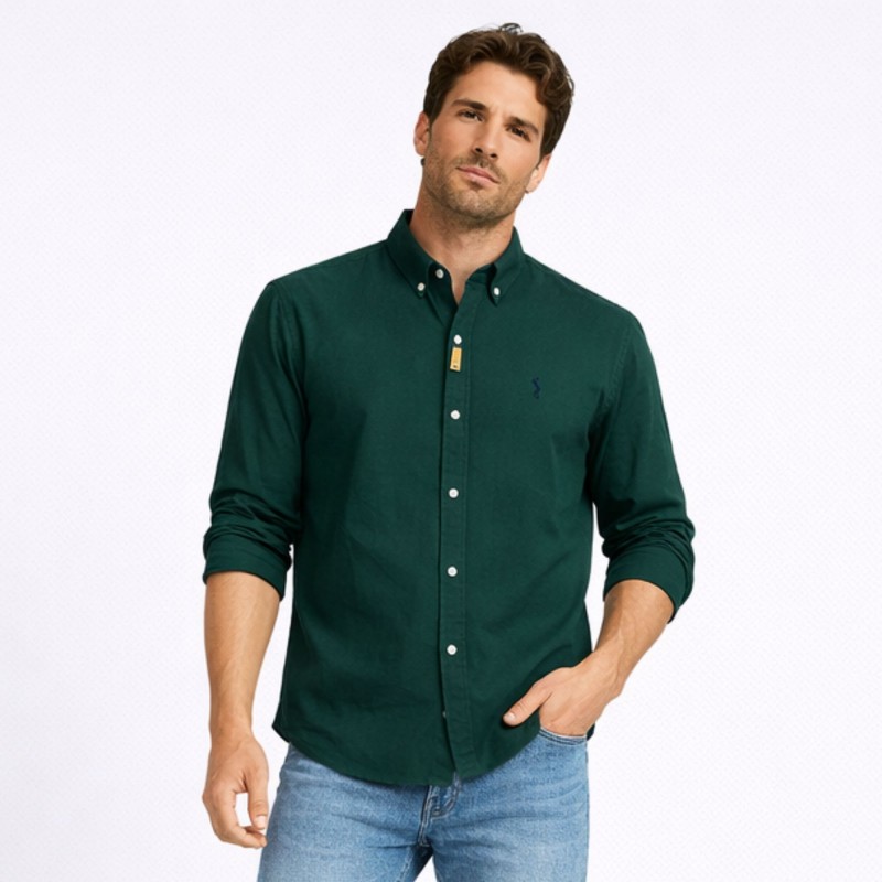 ⁦قميص رجالي لون اخضر غامق⁩ - الصورة ⁦1⁩