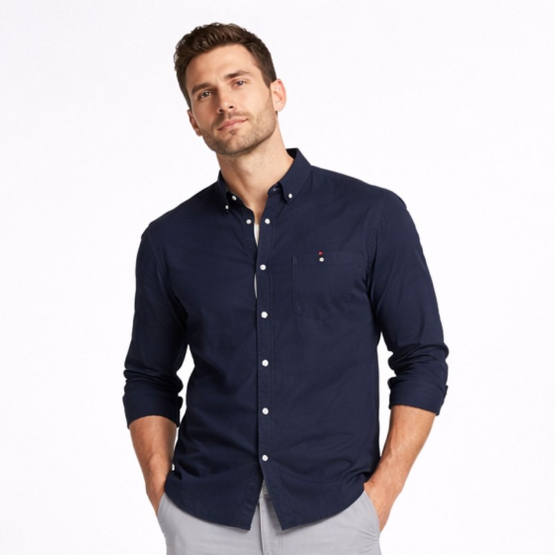 ⁦قميص رجالي لون كحلي⁩ - الصورة ⁦1⁩