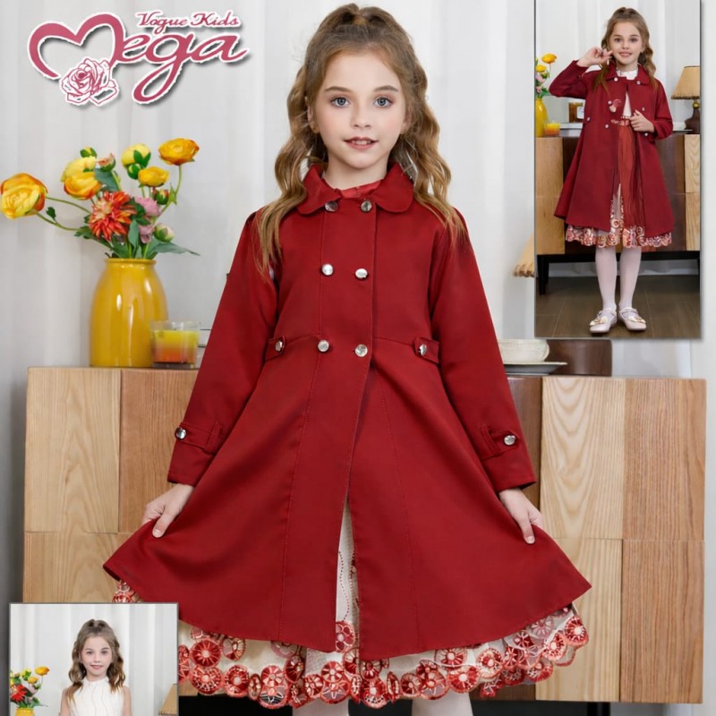 ⁦فستان قطعتين بناتي بالون الاحمر⁩ - الصورة ⁦1⁩