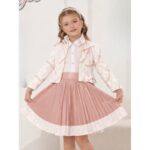 ⁦فستان تنورة ثلث قطع لون زهري⁩ - الصورة ⁦2⁩