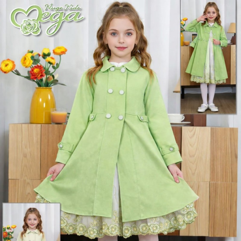 ⁦فستان قطعتين بناتي بالون الاخضر⁩ - الصورة ⁦1⁩