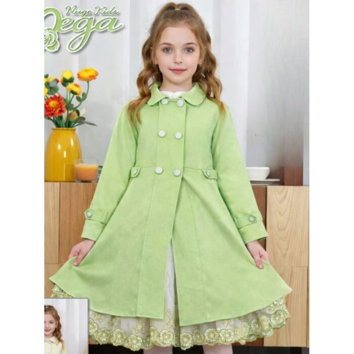 ⁦فستان قطعتين بناتي بالون الاخضر⁩ - الصورة ⁦2⁩